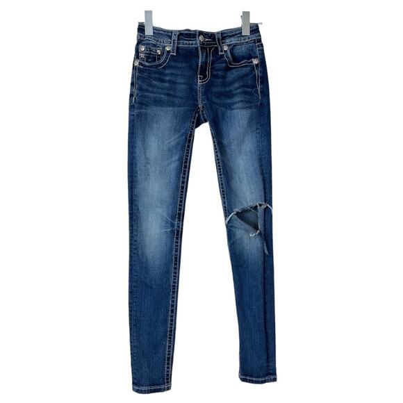 Miss Me Standard Skinny Jeans Embellished Distressed Destroyed Women’s Size 25 - Picture 1 of 9